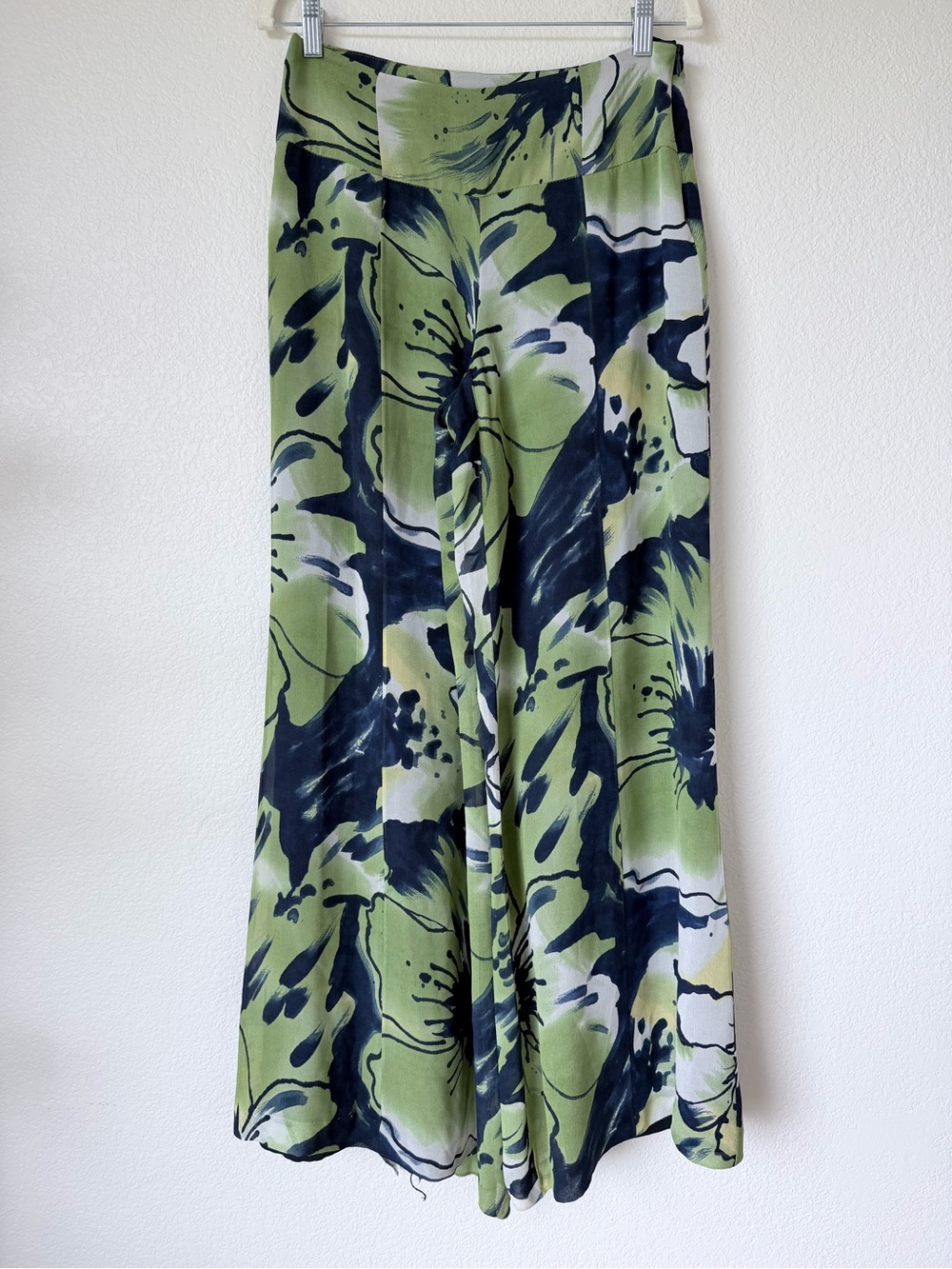 Lafayette 148 Dalton 100% Silk Abstract Floral Wide Leg Palazzo Pants 2 AS IS